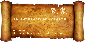Wallerstein Nikoletta névjegykártya